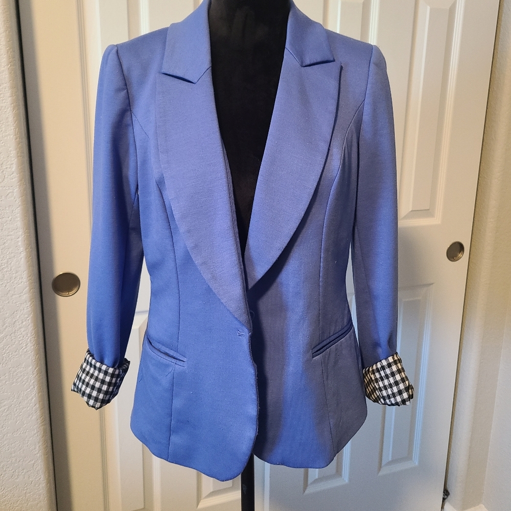 Blue Blazer with Black and White flare